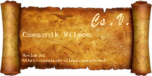 Csesznik Vilmos névjegykártya